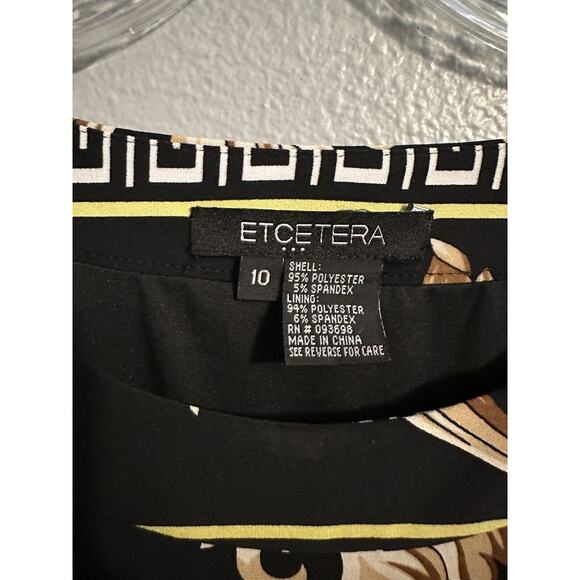 Etcetra Womens Size 10 Enchanted Neo- Classical Motif Print Stretch Jersey Dress - Picture 3 of 6